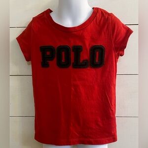 Polo Ralph Lauren Girls’ Sz‎ 5 Red Big Velveteen Logo Tee